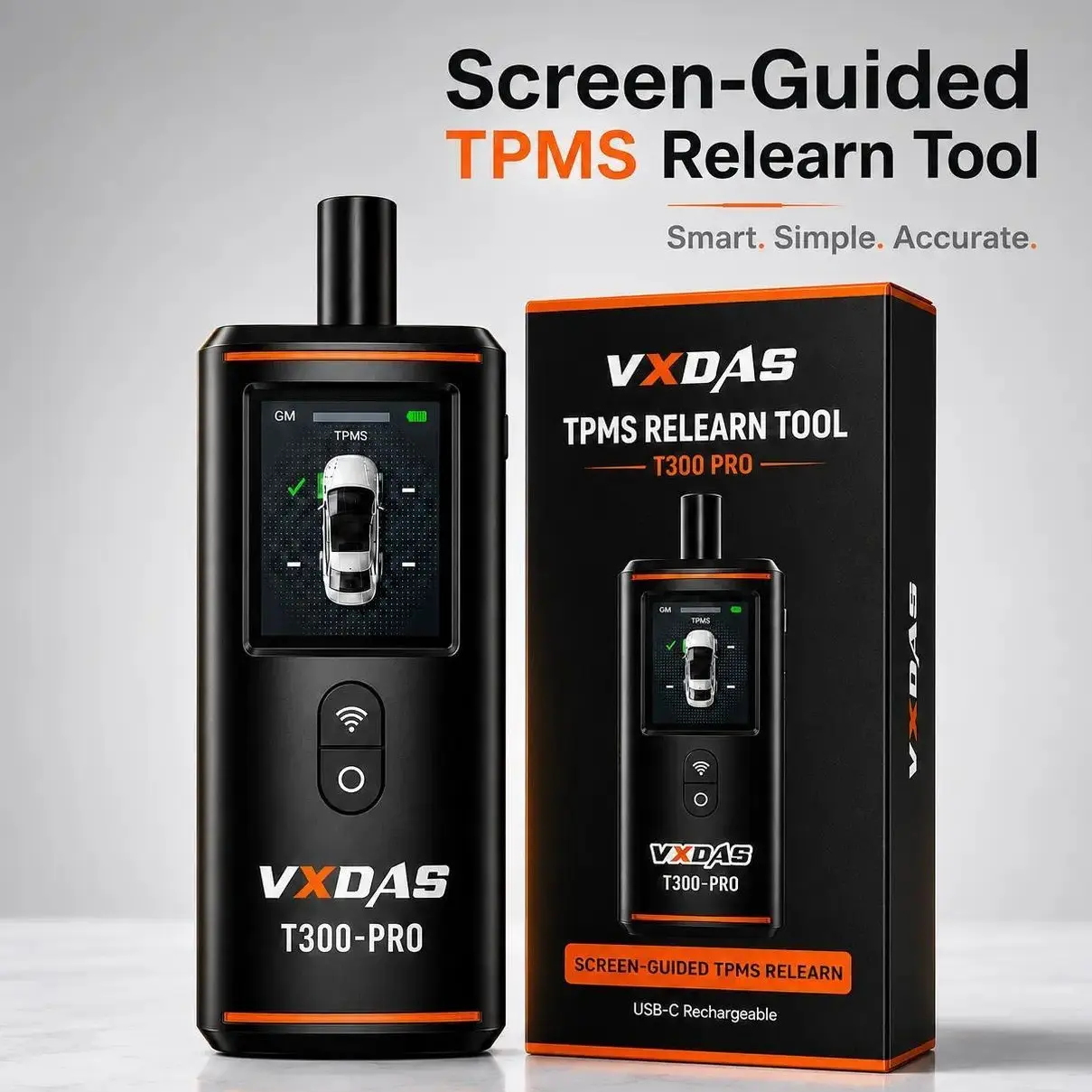 [GM & Ford]VXDAS T300 Pro Screen-Guided TPMS Relearn Tool Tire Sensor TPMS Reset Tool Tire Pressure Monitor System Activation Tool for GM Ford Chevy/Buick/Cadillac/Lincoln Vehicles 2026 Upgraded Edition, Car Tools fathersdaygift