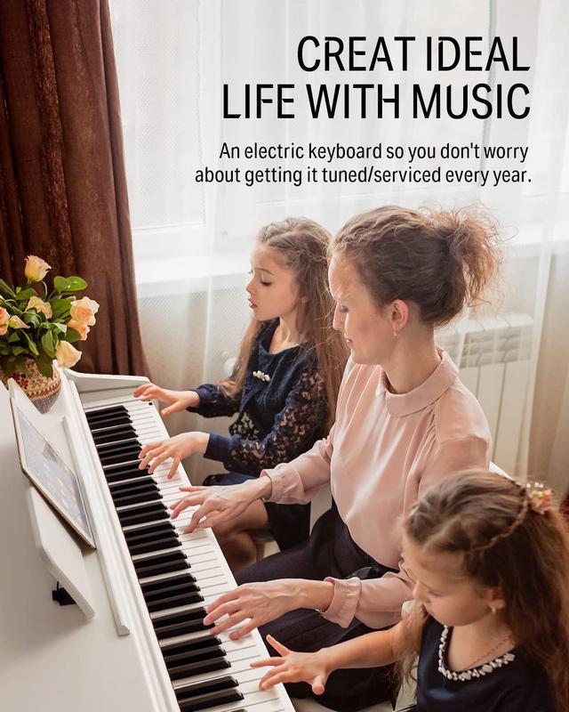 Donner DDP-100 88 Key Weightesd Hammer Action Upright Digital Piano for Beginners Black/White