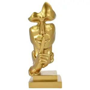 Lifestyle Brands 676685055484 Adam & Friends Home Decor Silence Is Golden Sculpture 1-Piece Gold