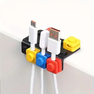 4pcs/8pcs Modular Cable Organizer |   Desktop Cable Management, Phone Charging Cable Sorter, Clip Routing System for Home, Kitchen, Office - Fun Storage Solution