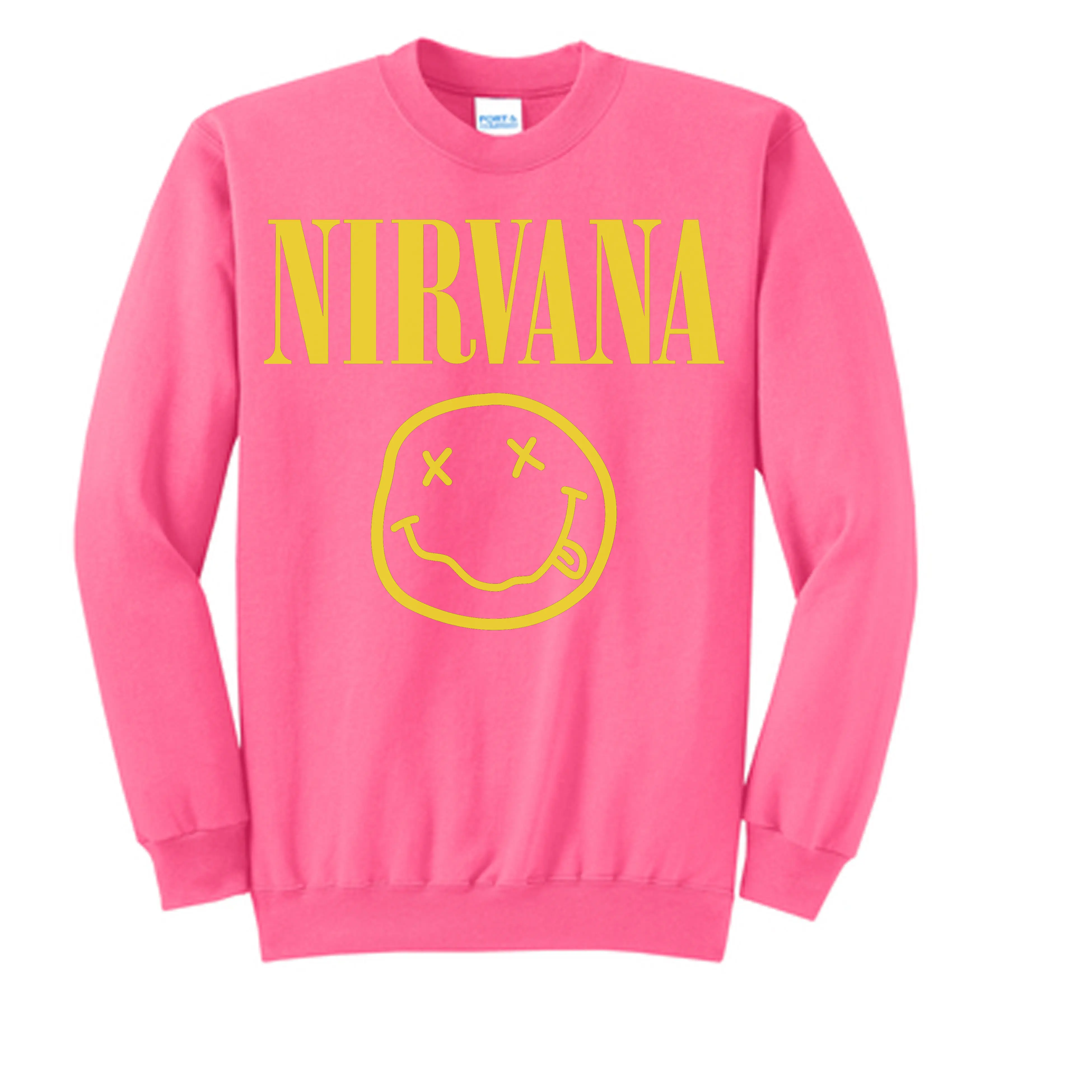 Happy Face trendy women's crew neck sweatshirt Fit Womenswear, unisex