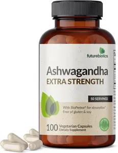 Ashwagandha Extra Strength Stress & Mood Support with BioPerine - Non GMO Formula, 100 Fitness Healthcare