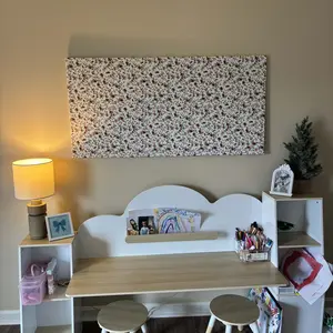 Modern Kids Desk & Stool Set in White and Natural Wood for Study and Play