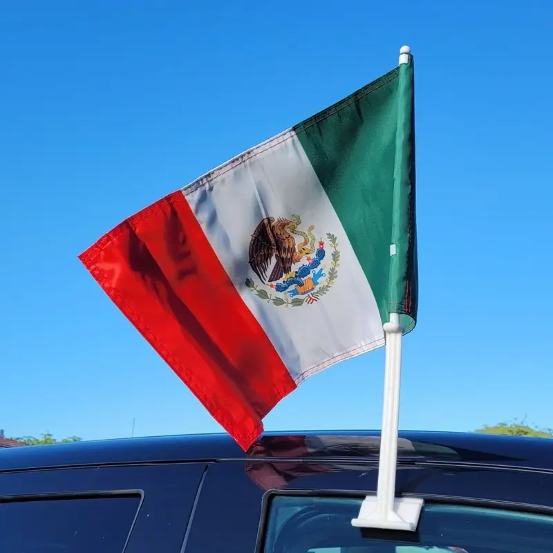 Mexico Flag for Car Window - 2 Pack - Durable and Lightweight Design