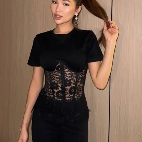 Women's Fashion Lace Patchwork Top Blouses, Elegant Cut-Out Design, Hollow Out Blouse, Fitted, Casual Party Wear, Stylish Ladies' Clothing Womenswear Shirts