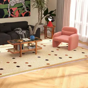 COSTWAY - Modern Living Room Furniture Set (Bookcase + Coffee Table + End Table + Accent Chair)