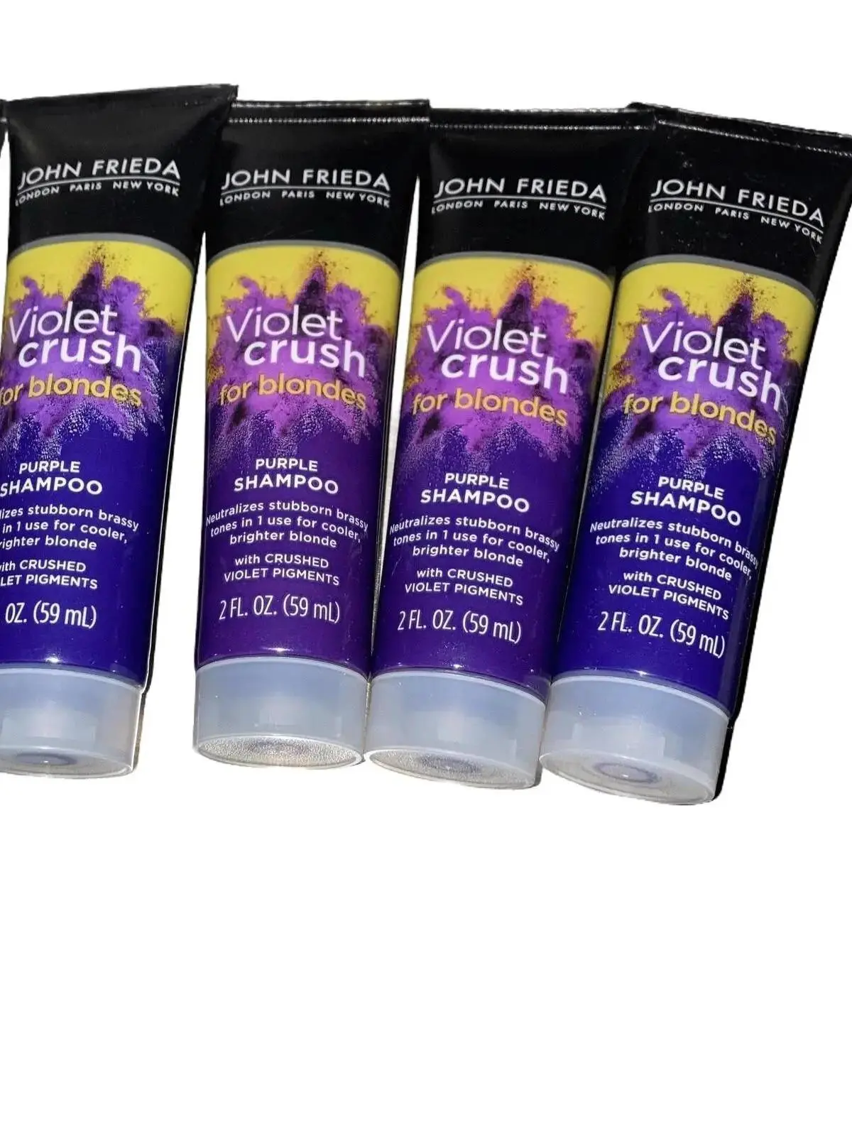 John Frieda Violet Crush Purple Shampoo, Color Safe Neutralizing Shampoo for Blonde Hair, Knocks Out Brassy Tones with Crushed Violet Pigments, 2 oz, Fragrance, Haircare