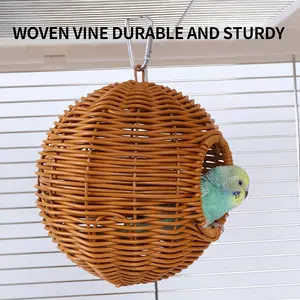Rattan Bird Nest - Durable and sturdy year-round home bird nest, suitable for parrots, lovebirds, and macaws