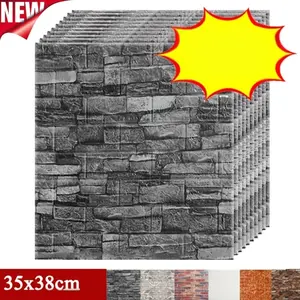 20/30/40pcs/Set DIY 3D Foam Brick Pattern Wallpaper 3d Foam Squares Waterproof Wall Sticker Wall Background Bedroom Living Room Decor Stickers (35*38.5cm, Optional Color) fengshui ornament heal stone silk  flowers fake religious home laundry 12 saving Day