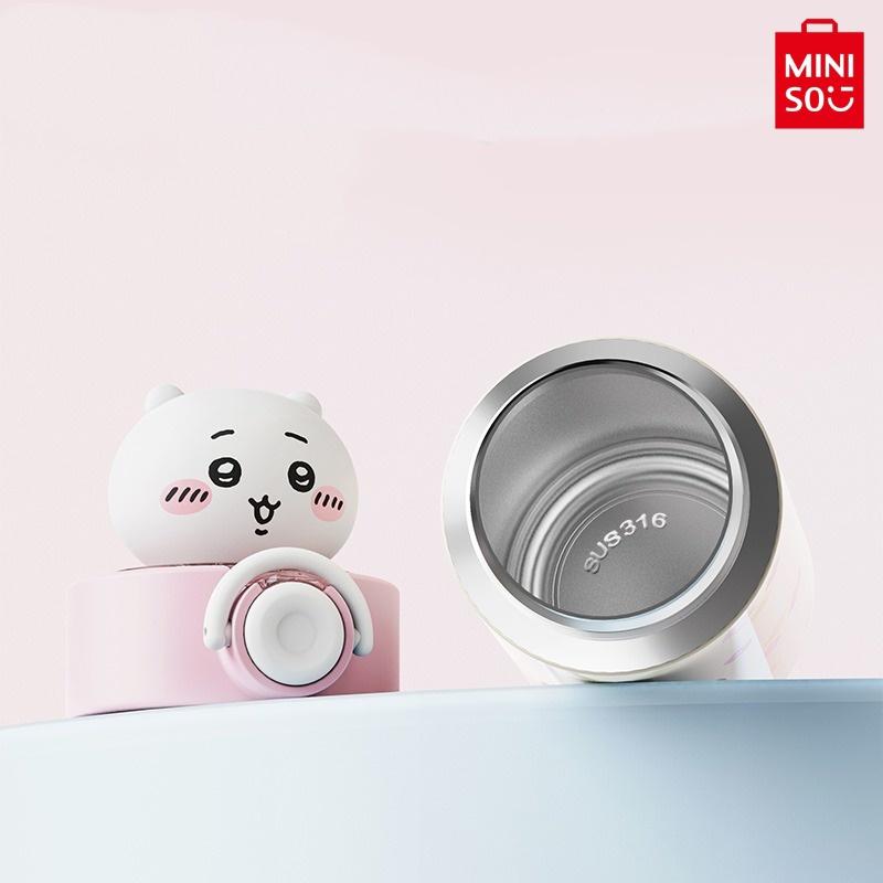 [Mothers' Day Gift]MINISO Chiikawa Pop-Top Insulated Tumbler – 15.2 fl oz,  Cute Leak-Proof Design, Perfect for Home, Office, Campus & On-the-Go, Idal Birthday Gift for Fans, Friends & Kids Drinkware Flasks Portable Bottled Water Bottles Cover Mug