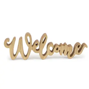 Rustic Wooden “Welcome” Sign – Farmhouse Style Tabletop Décor