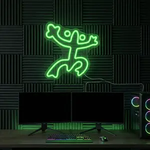 Puerto Rico Coqui Frog neon wall decor light, Puerto Rico Coqui Frog aesthetic LED wall decoration light, green “Puerto Rico Pride” neon light for bedroom, living room, and studio, a Puerto Rico culture gift for men and women, USB-powered dimmable tribal