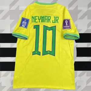 2022 World Cup Brazil Fan Edition Home ShortSleeve Neymar JR Soccer Jerseys