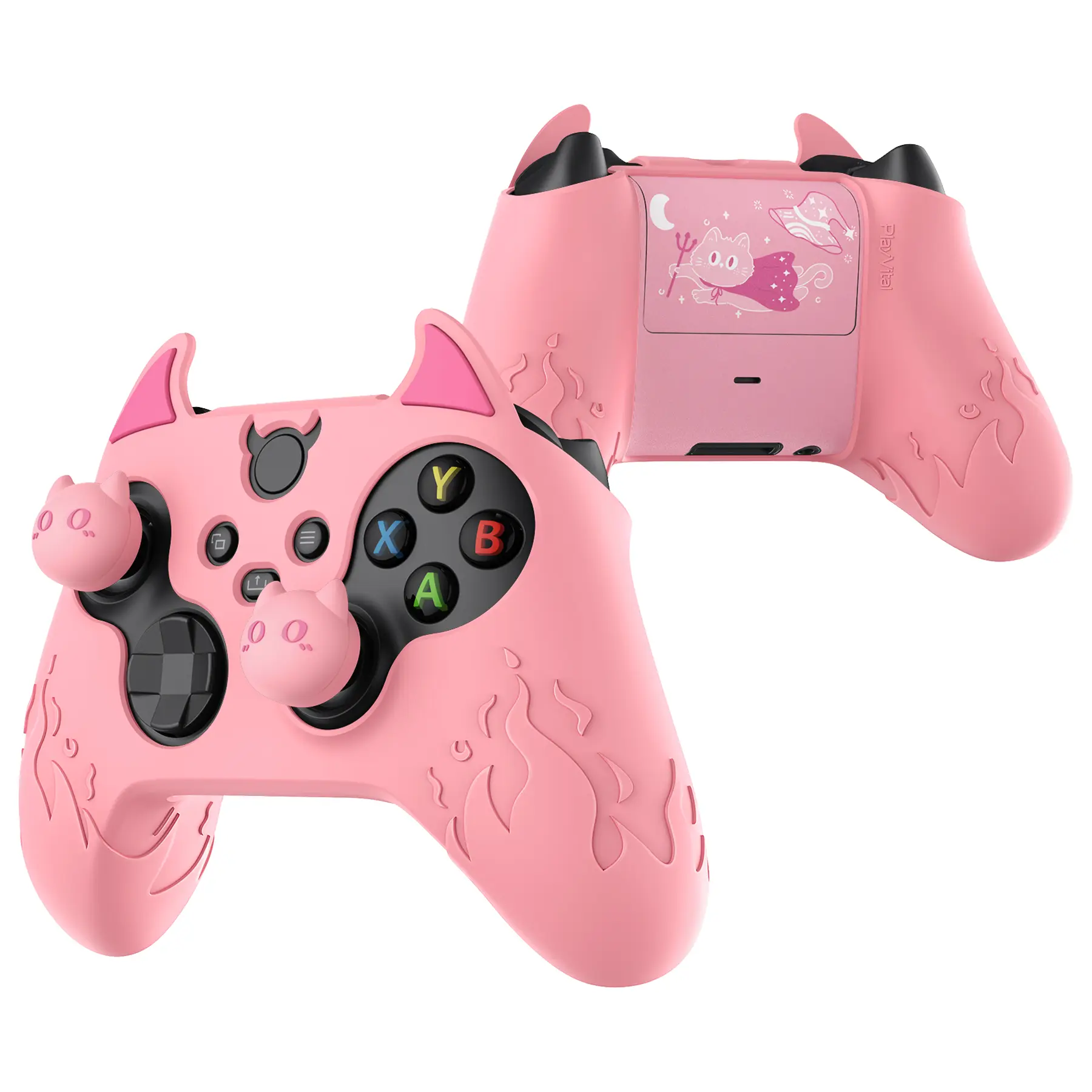 PlayVital Cute Demon Pink Silicone Cover for Xbox Series X/S Controller (for Xbox Core Wireless Controller)
