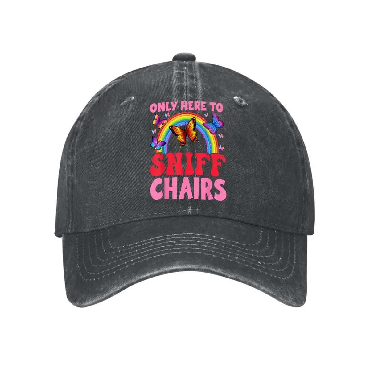 Funny Baseball Cap with 'Only Here to Sniff Chair' Print - Breathable Mesh, Lightweight, Durable, Fashion Casual Sports & Outdoor Hat, Funny Gifts Accessories for All Occasions, Machine Washable, Sniff Chair Design, Unisex, Uv Resistant