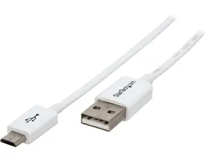 StarTech.com 2m White Micro USB Cable - A to Micro B