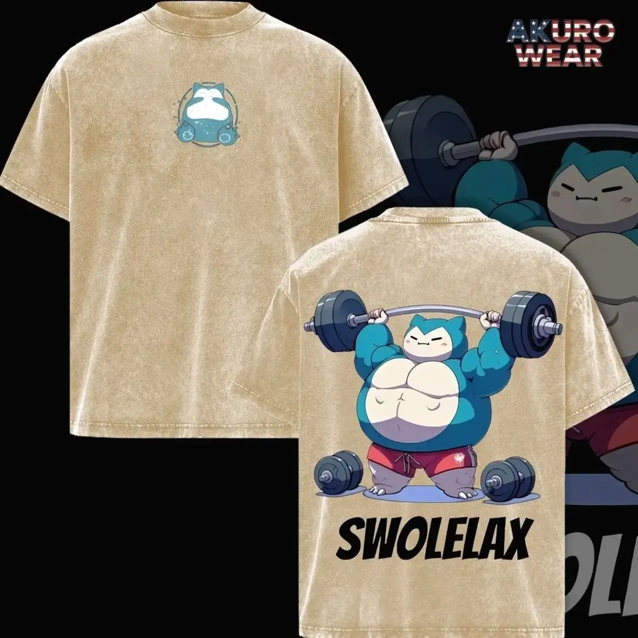Sw0leLax Gym Tee, Muscle Monster Workout Shirt, Oversized Funny Anime Fitness Top, Unisex Graphic Gymwear, Gift for Anime Fans, Oversize Shirt, Vintage Outfit, y2k Styles, Washed Tee QT2