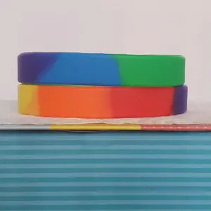 LGBTQIA+ PRIDE Silicone Wristband displaying the original PRIDE Flag colors in a bigger & bolder way. Our original and discontinued line, adopt yours today before it's sold out. = )