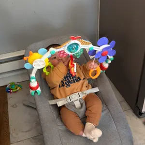 Adjustable Arch Baby Stroller Toy with Hanging Sensory Activity Toys, Suitable for Crib, Cradle, Car Seat, 0-18 Months Boys & Girls