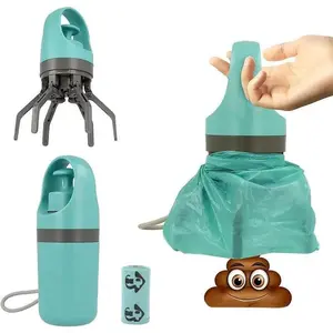 Portable Dog Poop Scooper Set with Waste Bags & Built-In Bag Dispenser, Convenient Outdoor Pet Cleanup Tool, Essential Walking Gear for Pet Owners