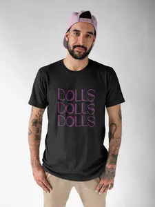 DOLLS DOLLS DOLLS Neon T-Shirt for Men - Summer Fitted Short Sleeve Crew Neck Casual Streetwear Top Crewneck Tshirt