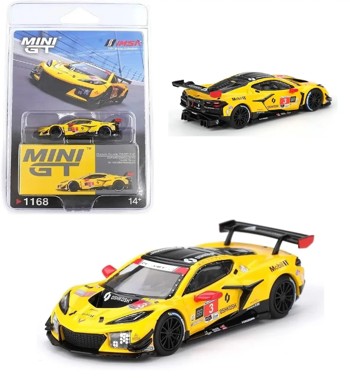 Mini GT 1/64 Chevrolet Corvette Z06 GT3.R #3 2025 IMSA Daytona 24HRS Corvette Racing by Pratt Miller Motorsport MGT01168-P11