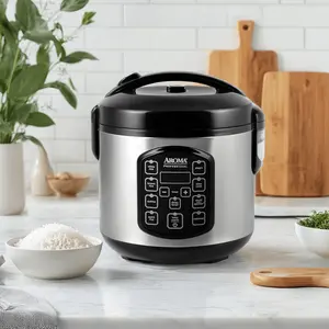 AROMA Professional ARC-954SBD 8-Cup Digital Rice Cooker Slow Cooker & Food Steamer 2.5QT with Delay Timer and Versatile Cooking Options