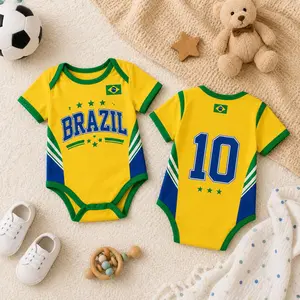 Personalized Brazil Baby Bodysuit | Baby Soccer Bodysuit | Custom Name Number Infant Football Jersey | Swiss Fan Baby Outfit | Swiss Romper Gift
