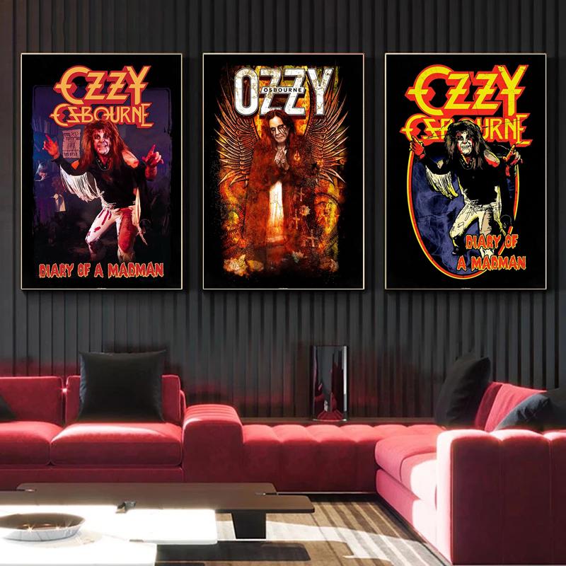 Retro Heavy Metal Band Rock Ozzy Osbourne Band Poster Canvas Painting Wall Art HD Pictures Print For Home Family Bedroom Decor