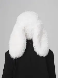 Cute Long Bunny Ears Plush Hat, Warm Ear Protection Beret Cap, Thickened Fisherman Hat, Adjustable Stylish Hat, Fashion Street Accessory for All Seasons