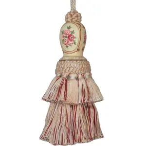 123 Creations C255C 6-Inch Annie Cream Hand-Painted Rayon Thread Tassel Ornament - Hanging Window Decoration for Doors, Ideal Gift