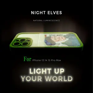 NIGHT ELVES Glow-in-the-Dark Phone Case for iPhone 15 Pro Max - Crush Resistant Protective Casing, Custom Fit, Soft Design, Ideal for Night Use