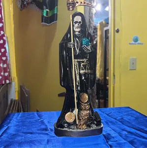 Santa Muerte statue 12 inch Black charged