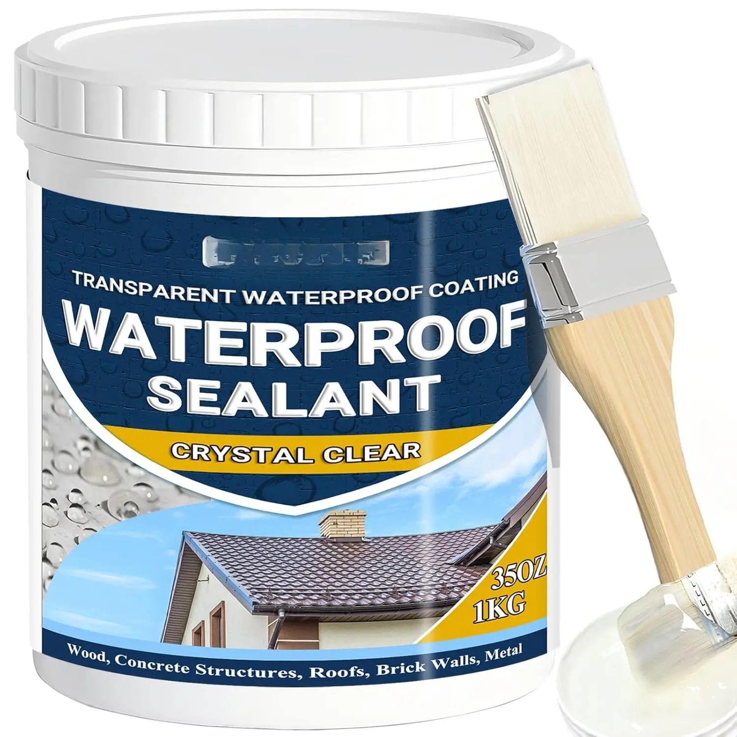 Transparent Waterproof Coating,  35oz Invisible Waterproof Agent Indoor & Outdoor Sealant Water-Based Clear Sealant Roofs, Walls, Garden, Terraces