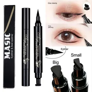 Wing Stamp Eyeliner Pen, Dual-Ended Liquid Eyeliner, Waterproof Long-Lasting, Vampire Wing Design, Anti-Smudge Makeup Tool