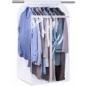 KEETDY 43" Hanging Garment Bags – Closet Storage Cover with Large Clear Window & Bottom Enclosure