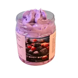 Blackberry Sugar Whipped Body Butter- Handmade Shea & Mango Butter with Gentle Formula, Non-Greasy, Nourishing Body Butter Skin Repair Moisturizing