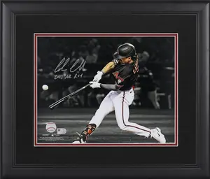 Corbin Carroll Arizona Diamondbacks Framed Autographed 11" x 14" Hitting Spotlight Photograph with "2023 NL ROY" Inscription - Fanatics Authentic Certified