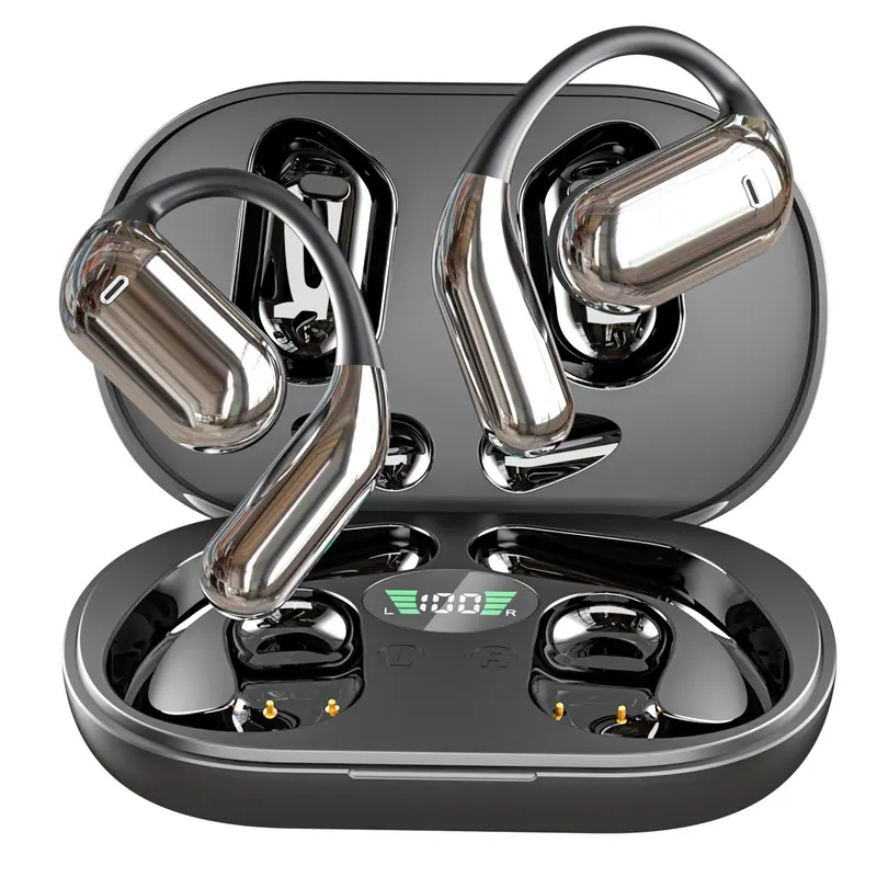 OWS Open Ear Cordless Bluetooth Headset - HIFI Audio, Silicone Build, Stable Connection, IPX7 Waterproof Sports Earphones for Outdoor Running with Microphone, Running Headphones, Electronic