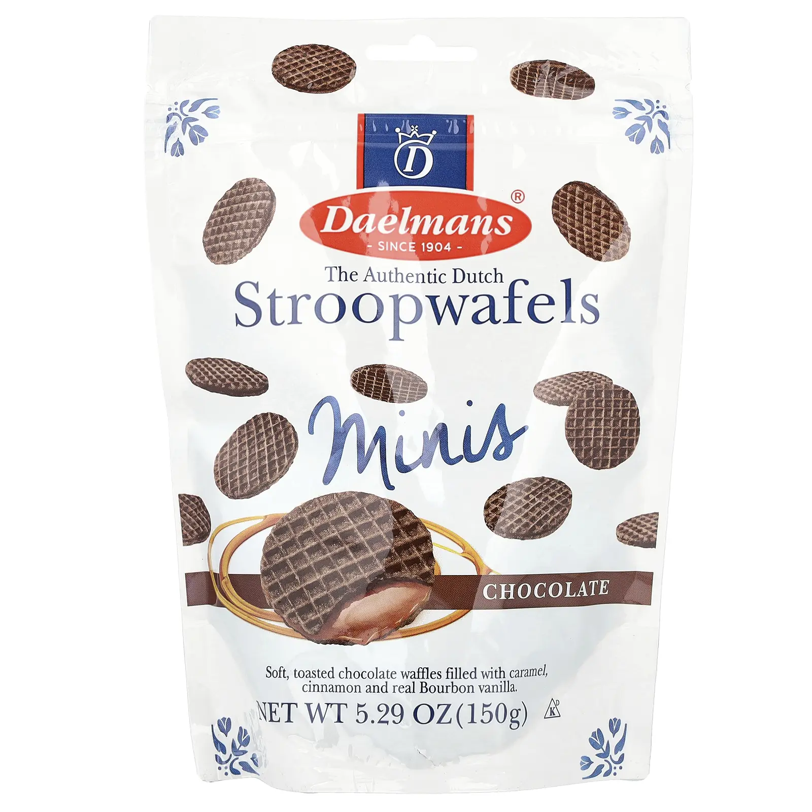 Daelmans Mini Stroopwafels, Chocolate, 5.29 oz (150 g) Daelmans Mini Stroopwafels, Chocolate, 5.29 oz (150 g)