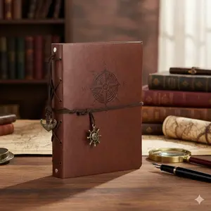 Vintage A6 Kraft Notebook with Tearable Pages, Thick Waterproof Cover for Daily Journaling, Travel Diary Notebook. Ideal for Office, Study, and Business Use - Portable Diary Set & Efficient Writing Tool