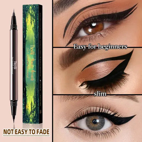 You 2-in-1 Dual-Tip Ultra-Smooth Creamy Eyeliner - Alcohol-Free Longwear Eye Liner, Waterproof, Smudge-Proof, Weightless, 24-Hour Wear, Cool Black, Fine Point, Defying Transfer, Contains Neither Harmful Additives