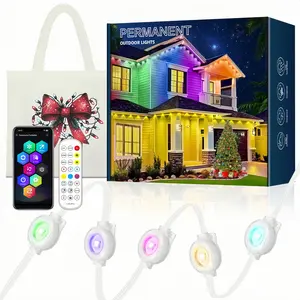 Permanent Outdoor Lights RGBW+IC 16 Million Colors IP67 Waterproof Smart APP & Alexa Google Home Control for Christmas Halloween Eave Lighting Includes Storage Bag Led Bulbs