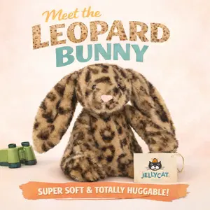 Jellycat Cobblehop Leopard Bunny Plush Toy, Soft Bunny Doll, Valentine Gift for Her, Gift Ready with Dust Bag, New With Tags