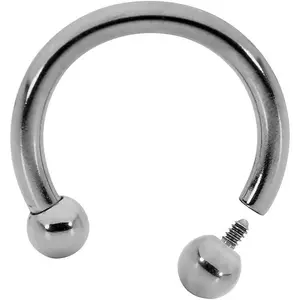 G23 Titanium Internally Threaded Horseshoe Septum Ring | Nickel Free &  Implant Grade Circular Barbell | 16G 14G 12G 10G | 6mm - 12mm
