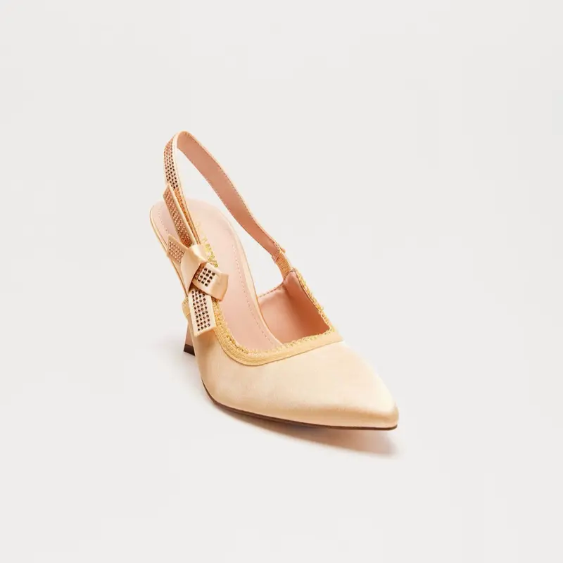 Natalia Satin Pump - Beige