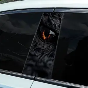 2 dragon eyes dark theme vinyl car stickers, simple peel-off B-pillar protection, durable and anti-aging, perfect for personalizing your vehicle, car protection | eye-catching visual effects | peelable stickers, car