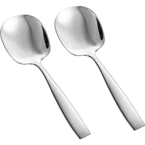 Large Serving Spoons Set 18/8 Stainless Steel Serving Spoons 9.5 Inch Buffet Serving Spoon Big Serving Utensils for Buffet Parties Catering (2pack, Silver)