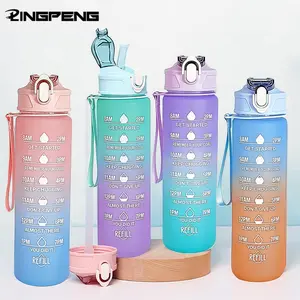 750ml Sports Water Bottle, 1 Count Graduated Straw Cup, High Temperature Resistant Water Cup, Plastic Cup for Outdoor Sports, Hydration Tumbler