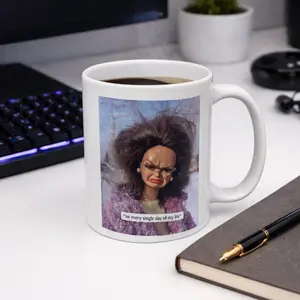 Every Single Day Of My Life Mug, Angry Messy Hair Doll Meme Graphic, Anibal Relatable Humor Coffee Mug, For Meme Lovers & Sarcastic Personalities, Gift for Friends or Daily Coffee Use